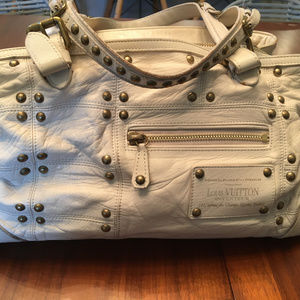 Louis Vuitton Ivory Studded Riveting Handbag